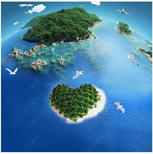 Peinture au sol 3D Papier peint Mural Étanche Auto-Adhésif Chambre Salle De Bains Carrelage Autocollants Mur Island Peinture Au Sol 3D-350 * 245Cm