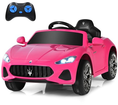 Costzon Ride on Car, Pink Licensed Maserati Gbili 12V Battery Powered Electric Car with Parent Remote Control & Manual Modes, Horn, Lights, MP3, Kids Car Toy Maserati Car for Boys Girls Toddlers Gift