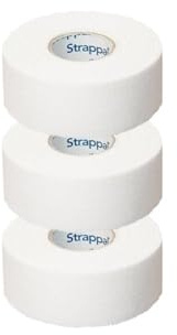 Strappal nastro taping sportivo anelastico professionale tape zigrinato all’ossido di zinco per bendaggi funzionali, stabilizzazione articolare, fisioterapia e sport | latex free | 2,5 cm x10 m 3 pz