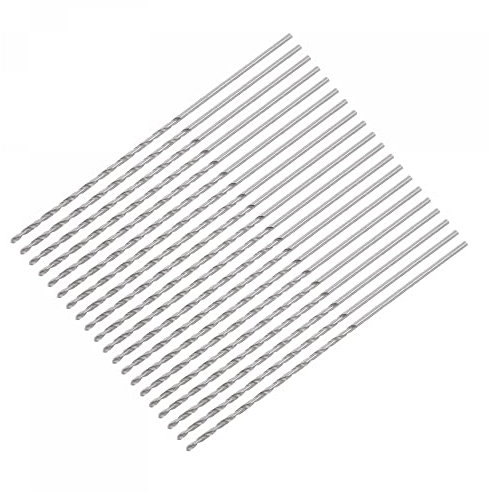 sourcing map 20uds 1mm Mini Micro Helicoidales broc*s, Alta-Velocidad Acero Recto Vástago Extra Largo Taladro broc* 60mm para Aluminio Aleación