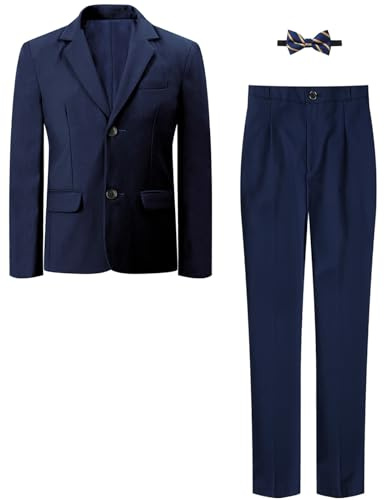 mintgreen Trajes de Comunion Niño, Traje de Novia Formal PAJE Chaqueta y Pantalones, Azul Oscuro, 5-6 Años, Etiqueta 6