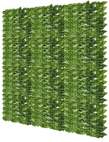 Sonnewelt Künstliche Efeu Wassermelonenblatt Hecke Sichtschutz,Efeu Sichtschutz 200 * 300cm,Sichtschutzzaun, Rolle,Efeublätter eignet Sich perfekt für Terrassenbereiche im Freien