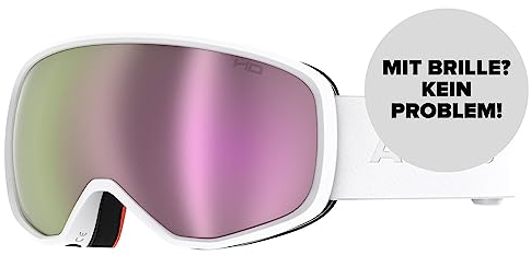 ATOMIC REVENT HD Skibrille - White - Skibrillen mit kontrastreichen Farben - Hochwertig verspiegelte Snowboardbrille - Brille mit Live Fit Rahmen - Skibrille mit Doppelscheibe