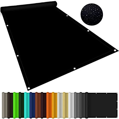 Voile D’ombrage 4.5 x 5.5 m Filet D'ombrage, Bache Ombrage, Filet Dombrage Rectangle 100% Ombrage UV Protection pour Jardins/balcons/terrasses, Noir