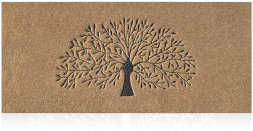 AOAOPQ Grand paillasson d'extérieur très résistant antidérapant imperméable avec Envers en Caoutchouc pour Porte d'entrée, terrasse, 45 x 120 cm, Marron