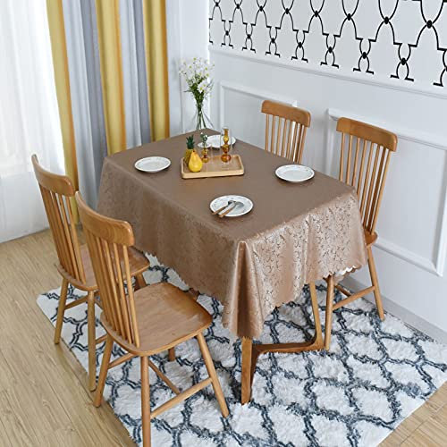 XQSSB Tischdecke Jacquard Tischwäsche Ve Lotuseffekt Tischtücher mit Zarten Pastelltönen Kaffee A 120 × 160 cm