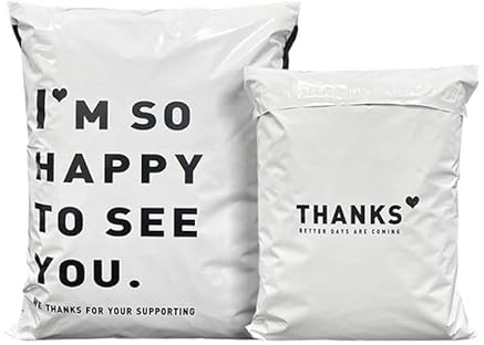 DUNSBY Versandbeutel 50Pcs Weiße Farbe Verdicken Express Tasche Druck wasserdichte Kleidung Paket Verpackung Taschen Umschlag Kurier Beutel (Color : 38x52cm 50pcs)