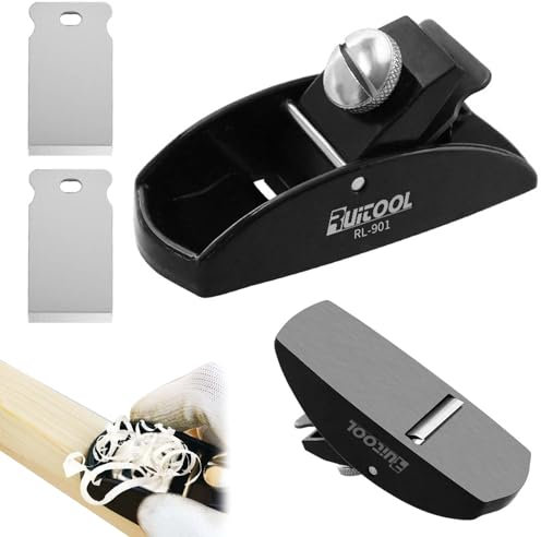 FZYCOM Mini Hobel Holz mit 2Pcs Klinges, Handhobel Klein, Holzhobel, Mini Holzhobel, Schreinerflugzeug Handwerkzeug, Handhobel Holz für Geeignet zum Besäumen und Hobeln