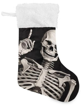 Waassud Skull A Idea Christmas Stocking Xmas Hanging Stockings for Family Holiday Party Ornaments Decoration Fireplace 18 x 12 Inch 2 Pack