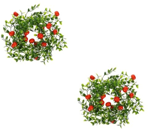 Alipis 2pcs Realistic Fruit Vine Green Foliage Artificial Leaf Garland Decorative Fruit Decor for Front Door