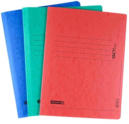 Brunnen FACT!Plus A4 Schnellhefter Sammelmappe Dokumentenmappe aus dickem, gepresstem Karton im praktischen 3er-Set ideal zur Ablage und Organisation für Amtsheftung und kaufmännische Heftung
