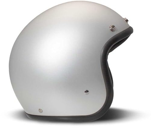 DMD Retro Aluminium Silber Matt Open Face Helm Jethelm Motorradhelm ECE22.06, S