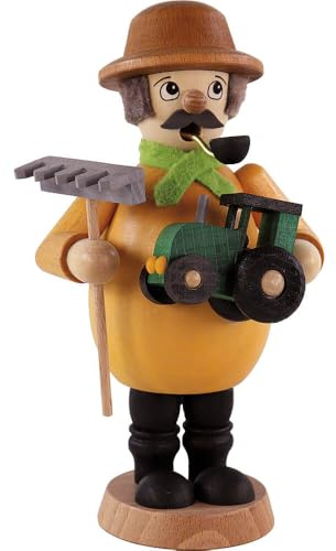 Erzgebirge Palast Ullrich Kunsthandwerk Räuchermännchen Landwirt - 15 cm