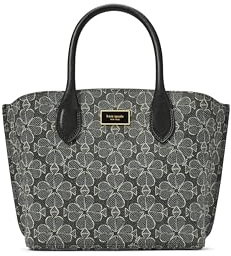 kate spade new york dam svit spade blomma belagd kanvas crossbody tygväska, svart multi, Svart multi