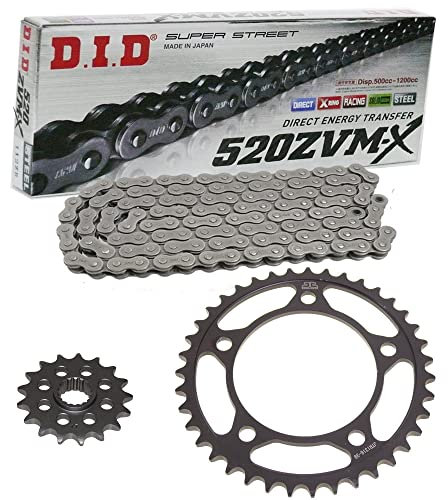 Juego de cadena adecuado para Suzuki DR650 90-96 cadena DID 520 ZVM-X 114 abierta 16/42