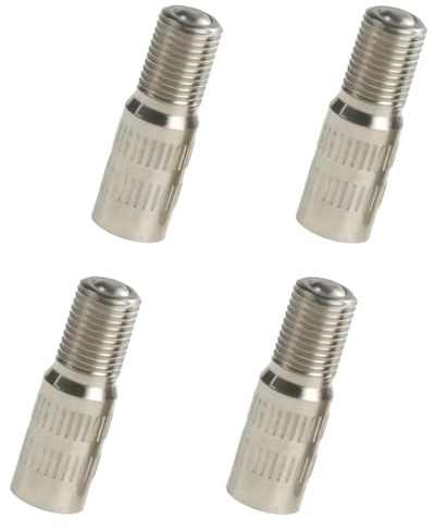 4 Pcs Metal Valve Stem Extenders,Bicycle & Car Wheel Valve Adapters for Auto, Truck, Motorcycle,Durable Tire Valve Extension Kit with Dust Caps