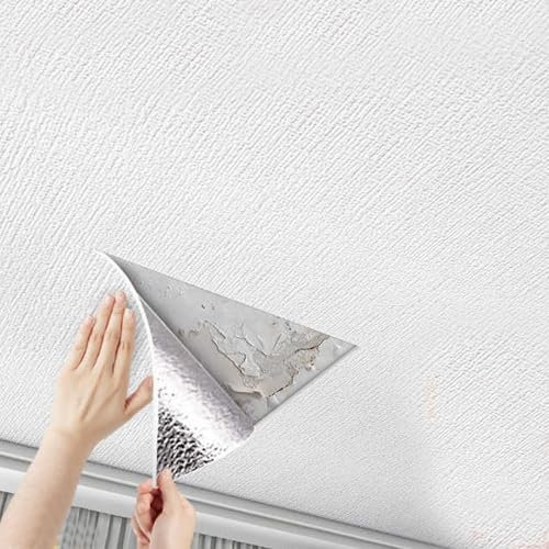 Dalle de plafond Rouleau De Papier Peint Adhésif Épais De 3, 6, 9 Mm Pour Plafond De Salle De Bain, Dalles De Plafond Autocollantes En PVC De 2,8 X 5 X 10 M, Revêtement Décoratif(Thick 6mm,W X L 50 CM