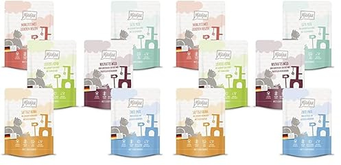 MjAMjAM - 300g Pouchbeutel Mixpaket 3 - Premium Nassfutter für Katzen, leckere Mahlzeiten für Deine Katze 6 x 300g (Packung mit 2)