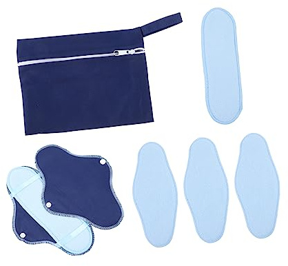 PERSELOSO Waschbare mit 8 Stück aus Synthetischem Material Menstruationsbinden mit Geruchskontrolle und Wasserabweisender Funktion für Reisen und Einkaufen