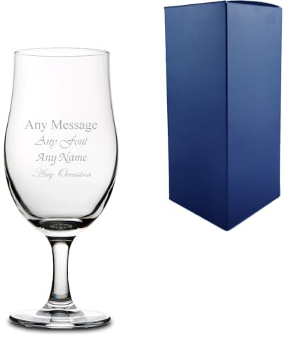Personalised Engraved 13oz Stemmed Beer Glass with Gift Box | Custom Beer Glasses, 18th 21st 30th 40th 50th 60th Birthday Gifts for Him, Best Man Groomsmen Gift, Gifts for Men