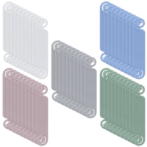 Honoson 50 Pieces Cable Tags Cable Management Labels Multicolor Labels Cord Identification Tags for USB Computer Phone Charger (Subtle Colors)