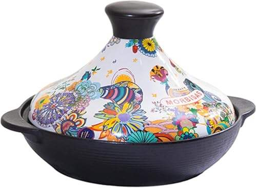 Ceramic Tagine Cookware with Cone Lid for Slow Cooking Stews and Casseroles
