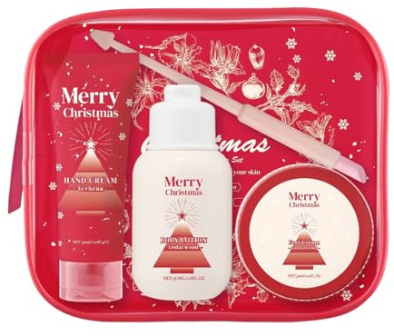 Christmas Body Lotion,110ml Natürliche Feuchtigkeitspflege Körperpflege Set - Fußcreme Für Familie Oma Jugendliche Männer Frauen Kollegen Freunde Mama Freundin