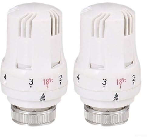 Bebykilemi 2 Pcs Thermostatic Radiator Heads,TRV Smart Radiators Thermostat Radiator Valve Replacement Head,For Home Office Heating Systems