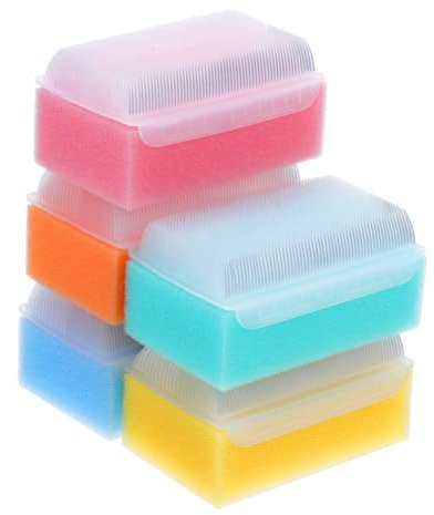 POPETPOP 5pcs Bath Scrubber Soft Sponge Brushes for Newborns Sensory Training Cradle Cap Cleaning Gentle Skin Massage