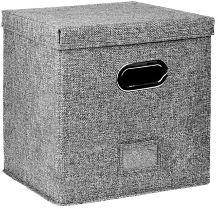 WAJJWI Vinyl Record Storage Box Portables Multi-Functional Organizer with Lid for 12 In Albums Records Crate LP Album Foldable para Discos(Grey)