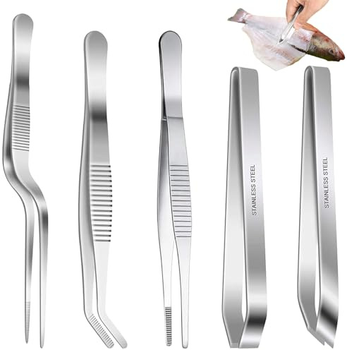 5 Stück Grätenzange Für Fisch,Grätenpinzette,Fischgrätenzange | Grätenzange,Fischgrätenpinzette,Fisch Pinzette Für Dekorieren Von Speisen,Kochen,Backen