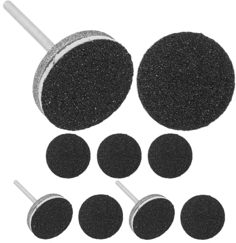 NIYANGLE Kit 3 Pezzi Punte Fresa Unghie Rotonde in Metallo e Sabbia, Accessori per Manicure Efficienti Stile Russo, Dischi Leviganti per Uso in Salone e Casa