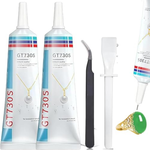 6 stycken 60 ml smyckeslim extra starkt transparent, smyckeslim set med precisionsspetsar, pincetter och stavar, smyckestenslim för exakt reparation och gör-det-själv-vardag