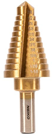 Neiko® 10189A Step Drill Bit | 12-Step Bit with Titanium Coat