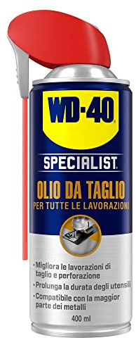 WD-40 - Specialist - Olio da Taglio - Per Tutte le Lavorazioni - Previene l'usura, riduce l'accumulo di calore e resiste alla pressione - Spray Doppia Posizione - Per lame, trapani, rubinetti - 400ml