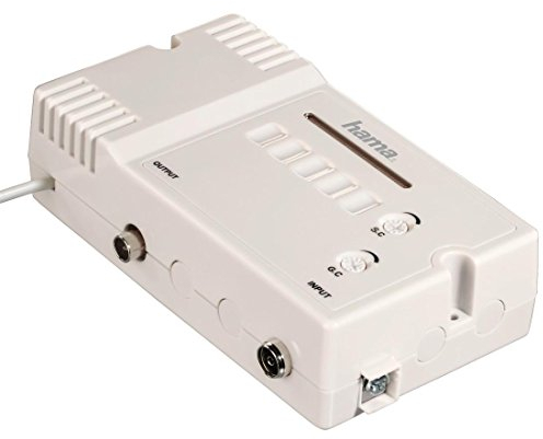 Hama Antennen-Verstärker mit Rückkanal (30dB, Signalverstärker für digitales Kabel-Fernsehen/DVB-C/DVB-T/DVB-T2, 106dBµV, 86-862 MHz) TV Antennenverstärker, Hausanschlussverstärker