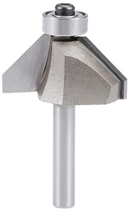 sourcing map Chamfer Router Bit 45 Degree 1/4 Shank 2/3 Cutting Height Edge Forming Router Bit for Woodworking, 2.26 (57.5mm) Length