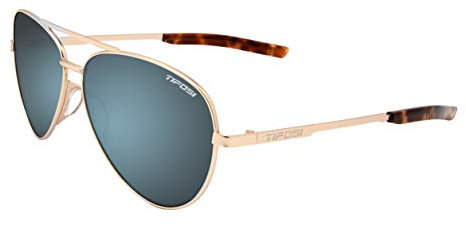 Tifosi Optics Shwae Aviator Sunglasses (Gold, Smoke Bright Blue)