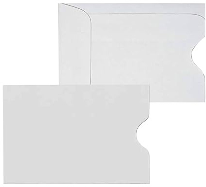 500 Cashier Depot - Schlüsselkartenhalter, Kreditkartenschutz, weiße Papierhüllen, 7,5 x 8,9 cm, stabiles 10,9 kg, Papier, 500 Stück