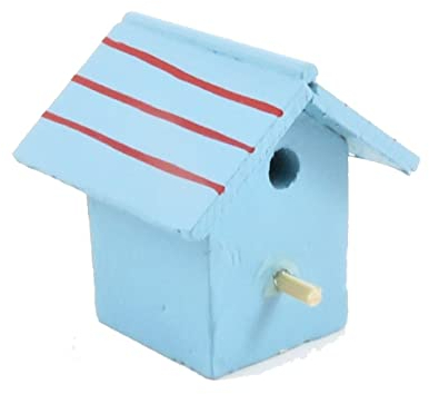 Dolls House Painted Wooden Bird House Box Miniature Garden Accessory