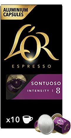 L'Or Espresso Café Sontuoso - Intensidad 8 - Cápsulas de aluminio compatibles con máquinas Nespresso®* (10 cápsulas)