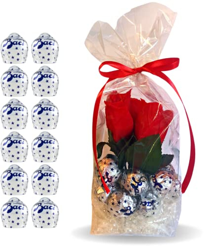 Idea Regalo Festa della Mamma 2025 - Baci Perugina Classico 125 g + Mini Bouquet Boccioli Rossi Artificiali