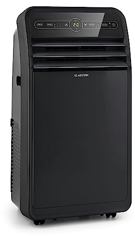 Klarstein Metrobreeze New York Smart 12k Condizionatore Portatile - 12000 BTU, 35-59 m², Controllo App & Alexa, Classe A, Deumidificatore, Ventilatore, Modalità Sleep, Silenzioso, Telecomando, Nero