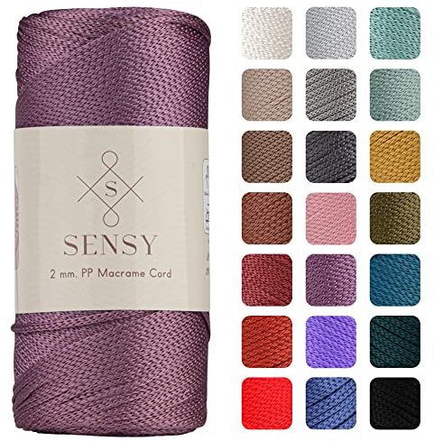 S Sensy - Pflaume 2MM Premium Polypropylen Makramee-Kordel, 230m