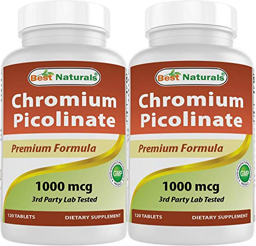 Best Naturals Chromium Picolinate 1000 mcg 120 Tablets (120 Count (Pack of 2))