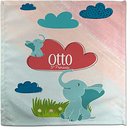 Servietten Kinder. Personalisierte Servietten mit Namen/Schuljahr. Kinder. Stoff. Schule und Kindertagesstätte. Schulanfang Geschenk. Baby-Elefant