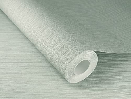 Rasch Tapete 537659 - Hellgrüne Vliestapete mit feiner Linien-Struktur, Kollektion Curiosity - 10,05m x 0,53m