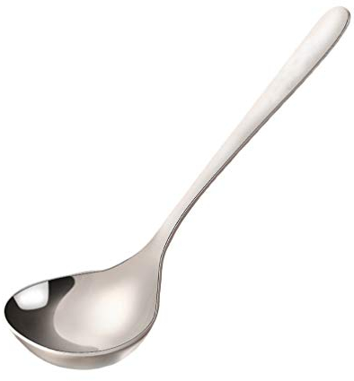 Kichvoe Stainless Steel Soup Spoon Long Handle Kitchen Cutlery One Forging Design Mirror Finish Easy to Clean Versatile for Soup Hot Pot and Food Serving