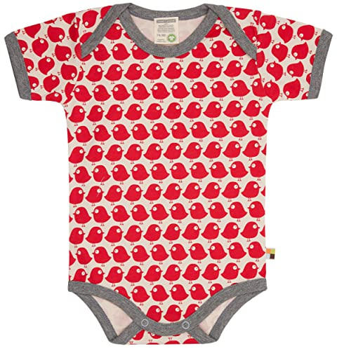 loud + proud Unisex Baby Body Kurzarm mit Vogel Print, GOTS Zertifiziert T-Shirt