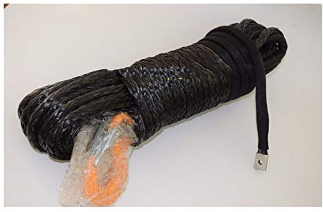 Samnuerly Crochet de Corde de treuil ATV Noir 10mm * 30m, câble de treuil synthétique, Voiture de remorquage, Corde pour treuils électriques, Corde Hors Route